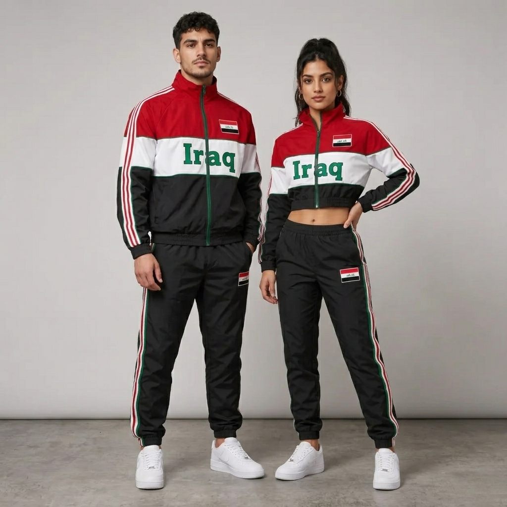 FIFA World Cup 2026 Themed Iraq Football Fan Sweatshirt And Jogger Set