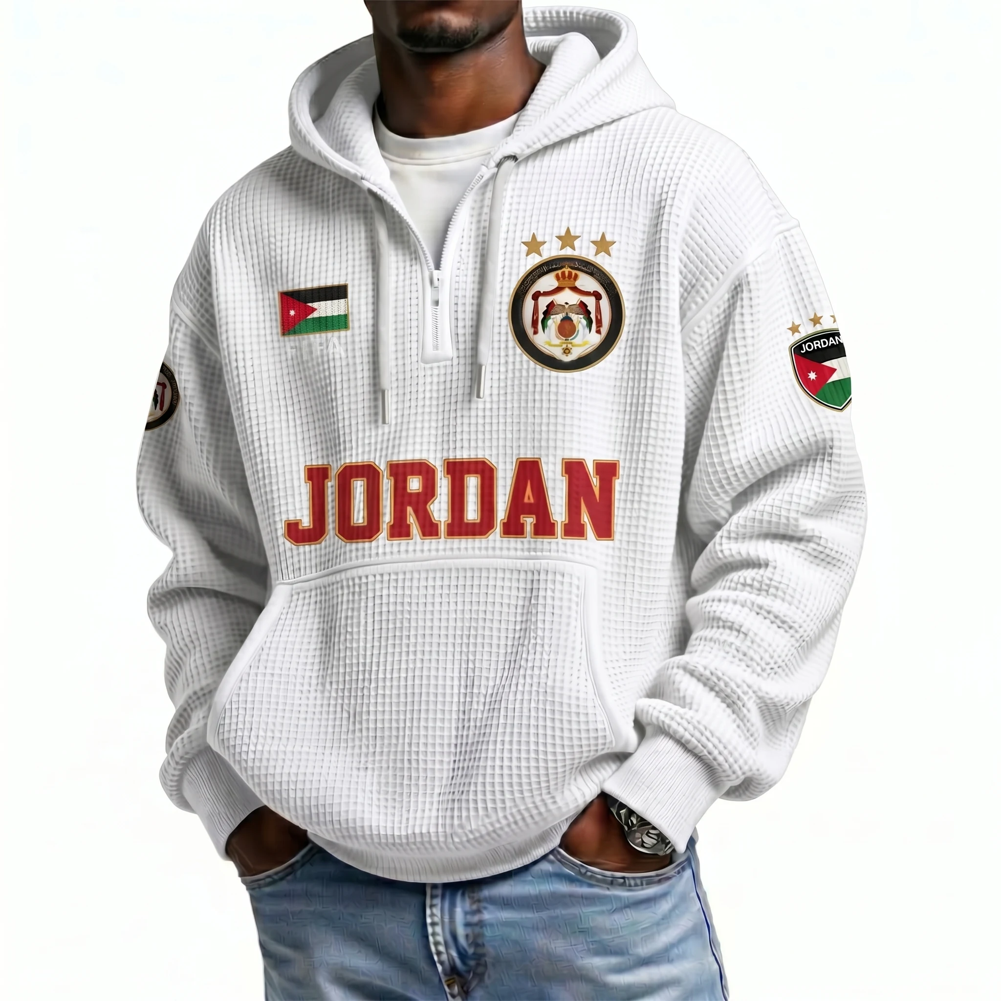 Jordan Printed Waffle Quarter Zip Football Fan Hoodie