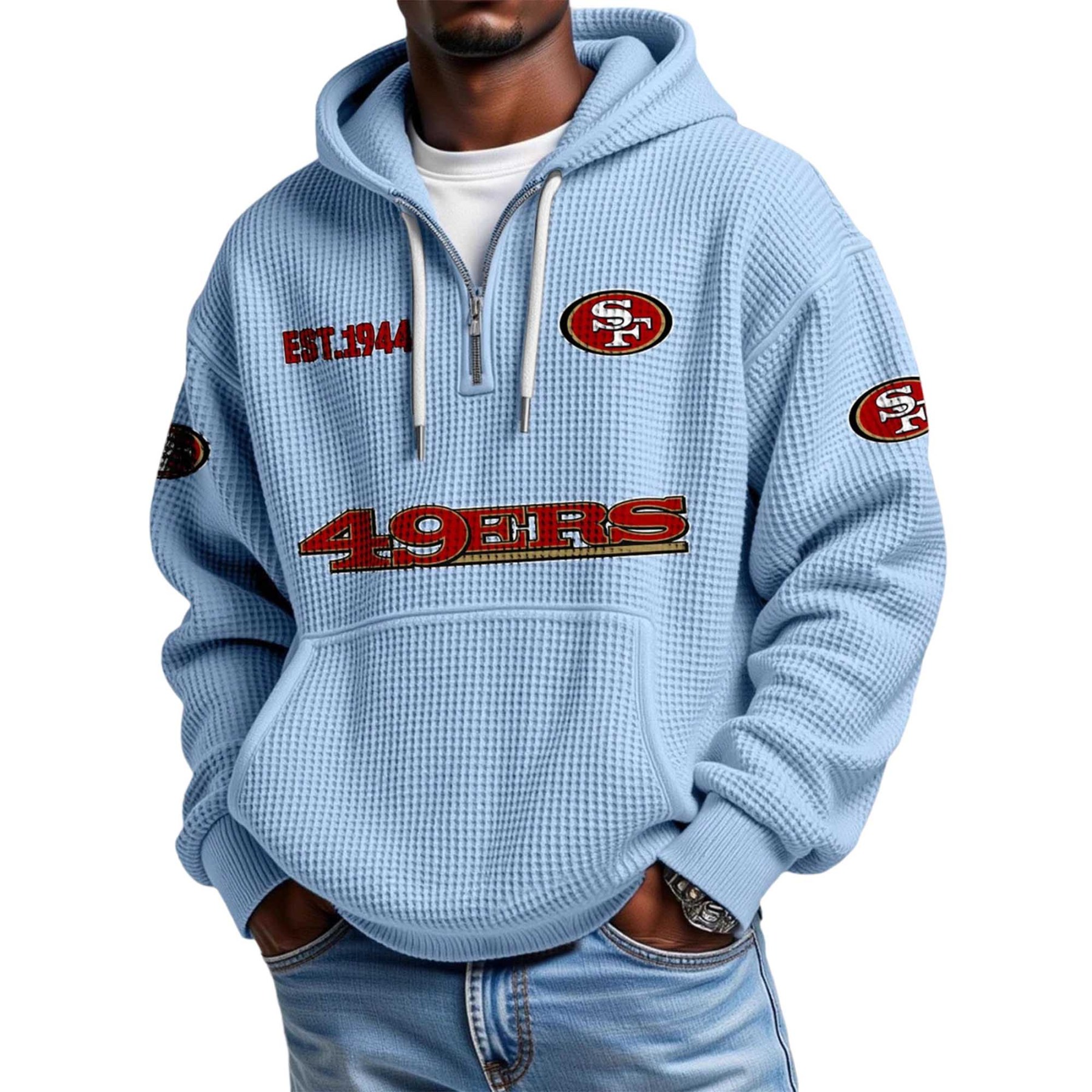 49ers EST 1944 Waffle Quarter Zip Hoodie