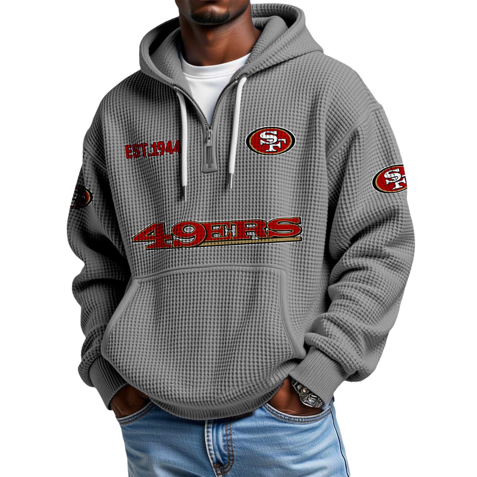 49ers EST 1944 Waffle Quarter Zip Hoodie
