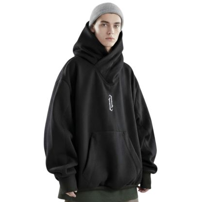 Ninja Double Neckline Cotton Hoodie