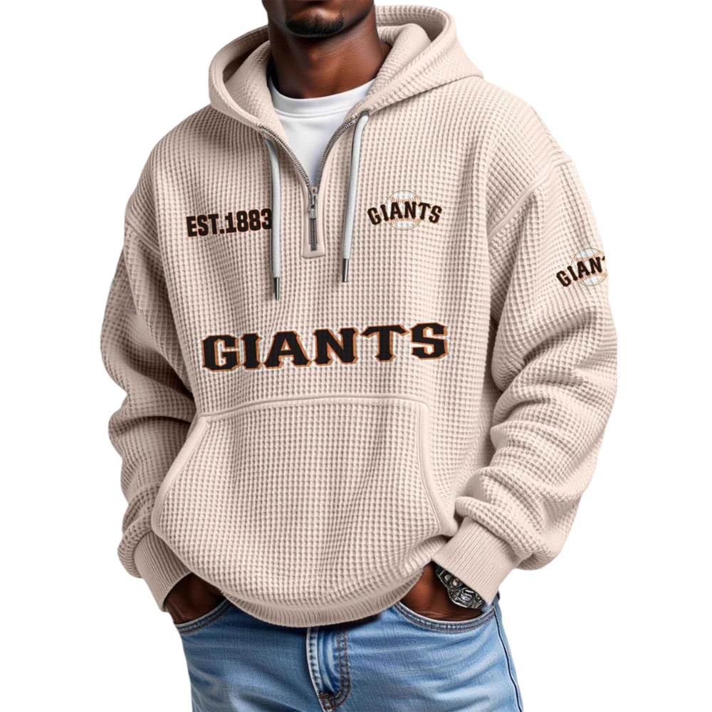 Giants EST 1883 Waffle Quarter Zip Hoodie