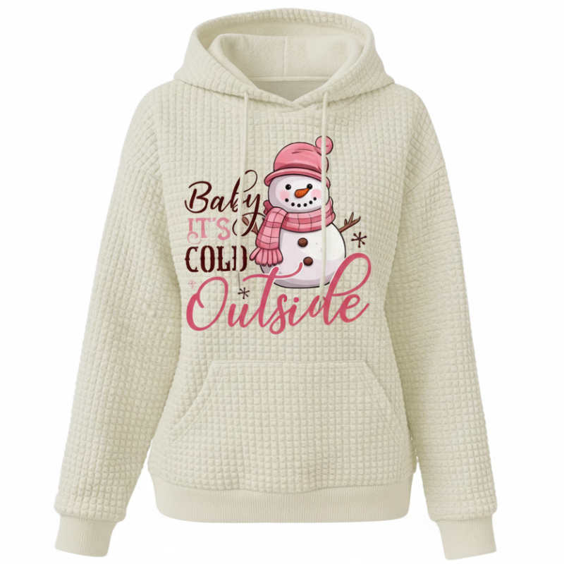 Christmas Snowman Graphic Hoodie For Women