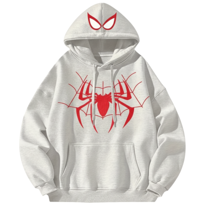 Men Casual Wear Pullover Red Web Design Hoodie