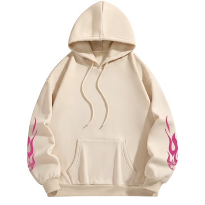 Casual Letter Print Hoodie With Drawstring  