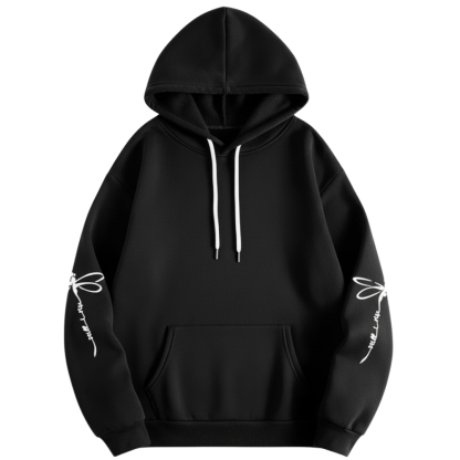 Dragonfly Print Long Sleeve Pullover Casual Hoodie