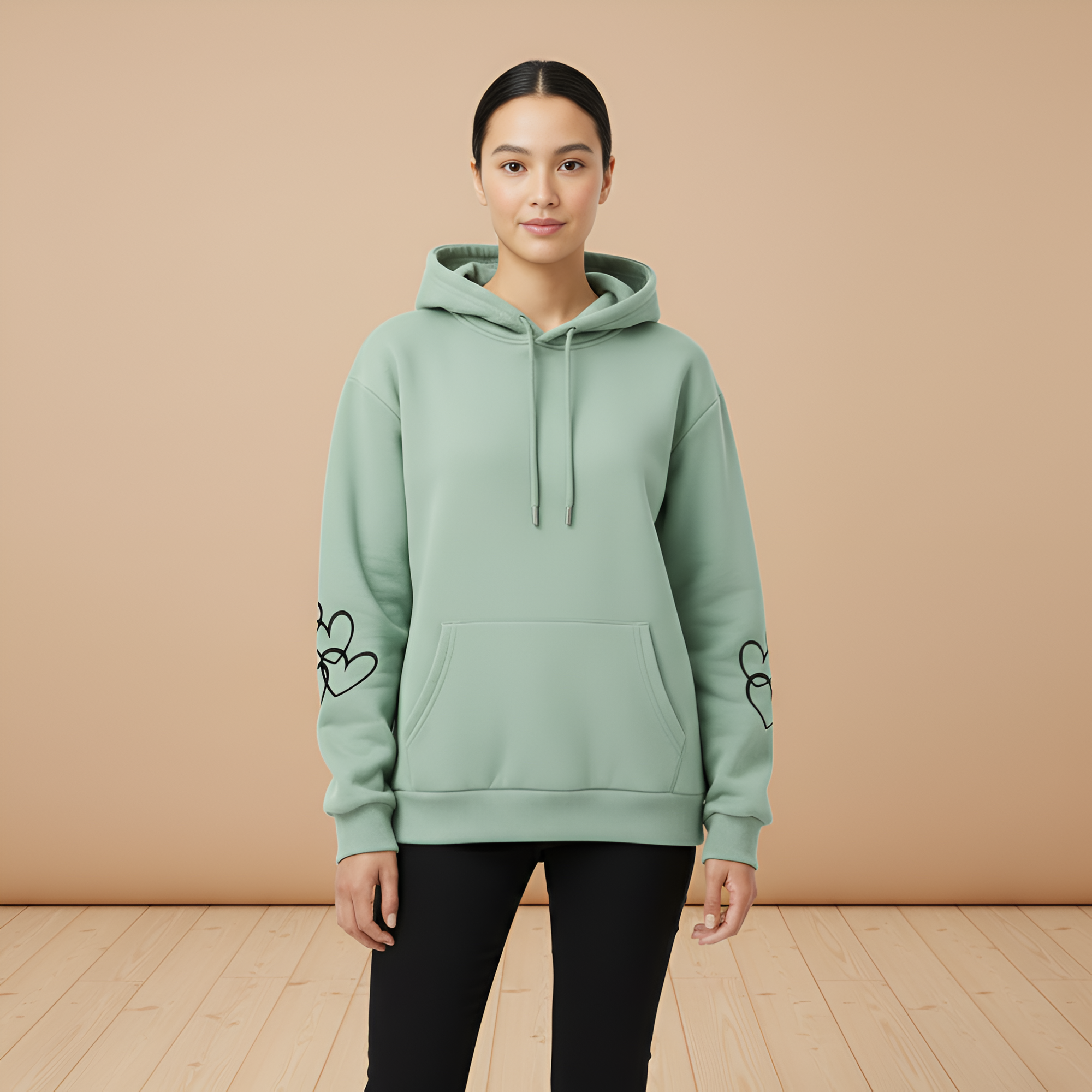 Floral Bull Graphic Print Pullover Hoodie For Women