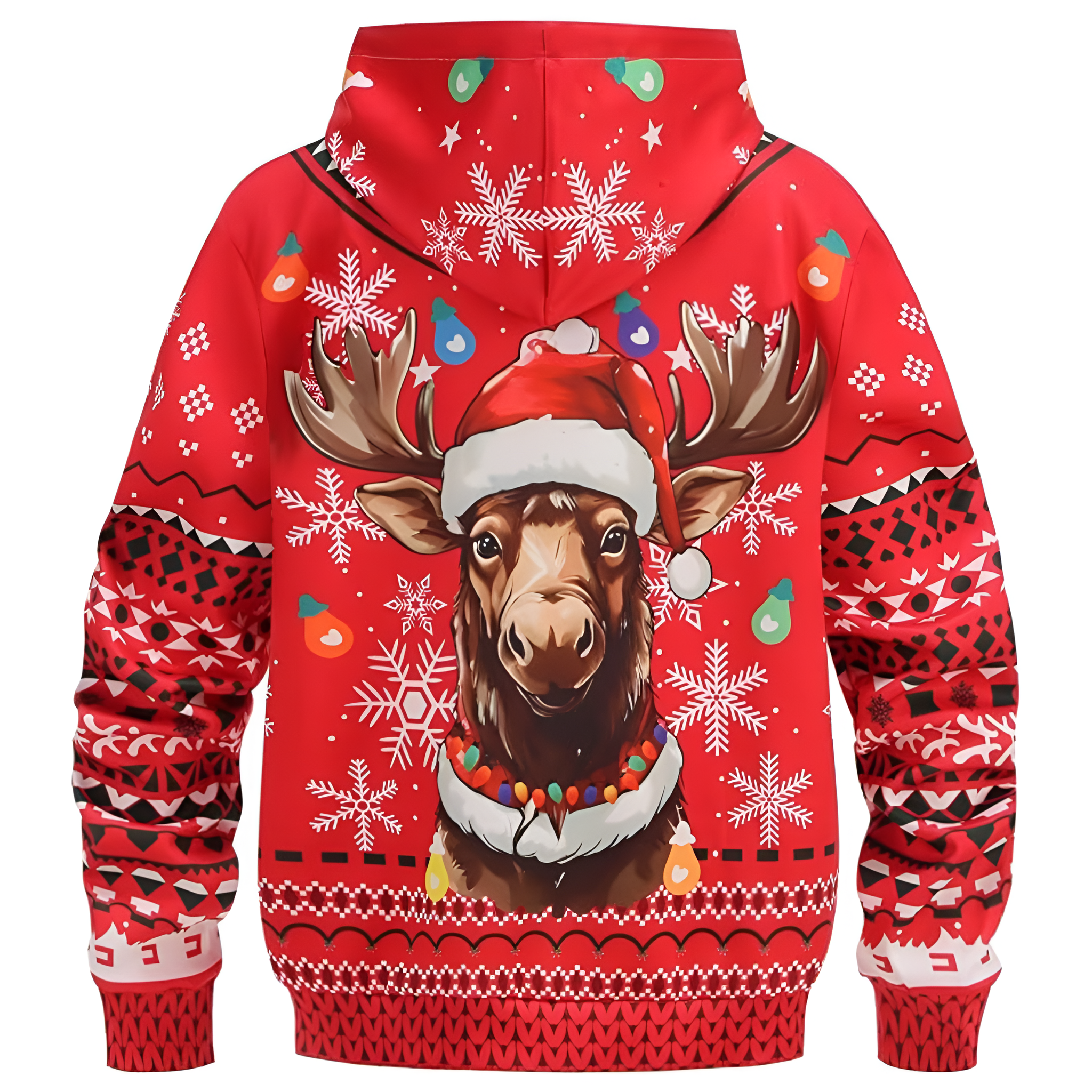 Ugly Christmas Reindeer 3D Graphic Print Hoodie For Kids