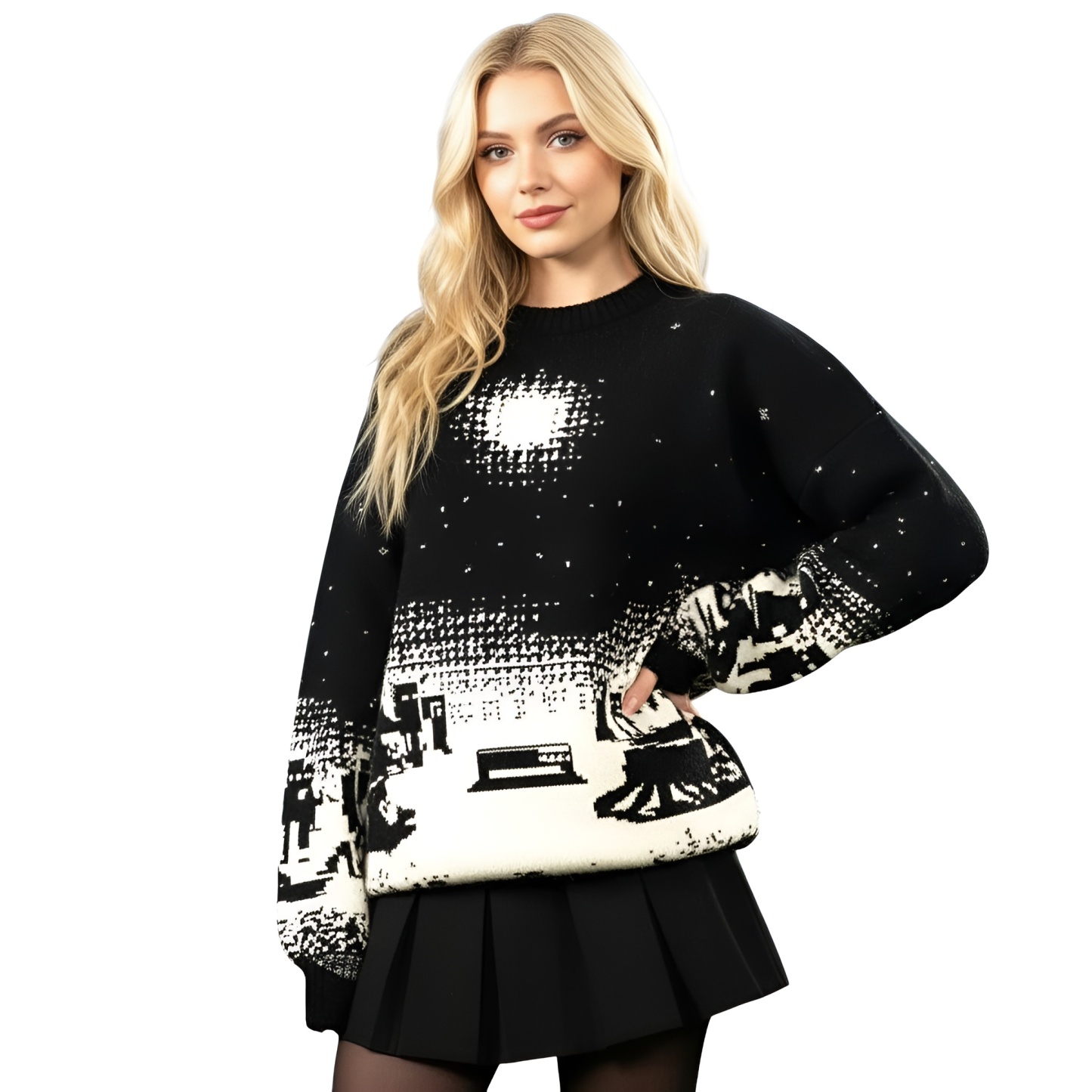 Pixel Bee Graphic Design Hoodie For Women