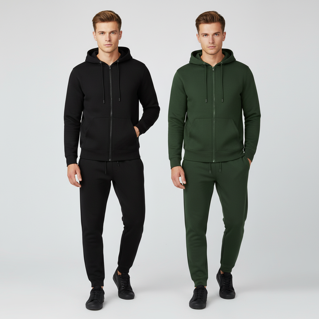 Pack Of 2 Full Zip Hoodie And Jogger Pant Set