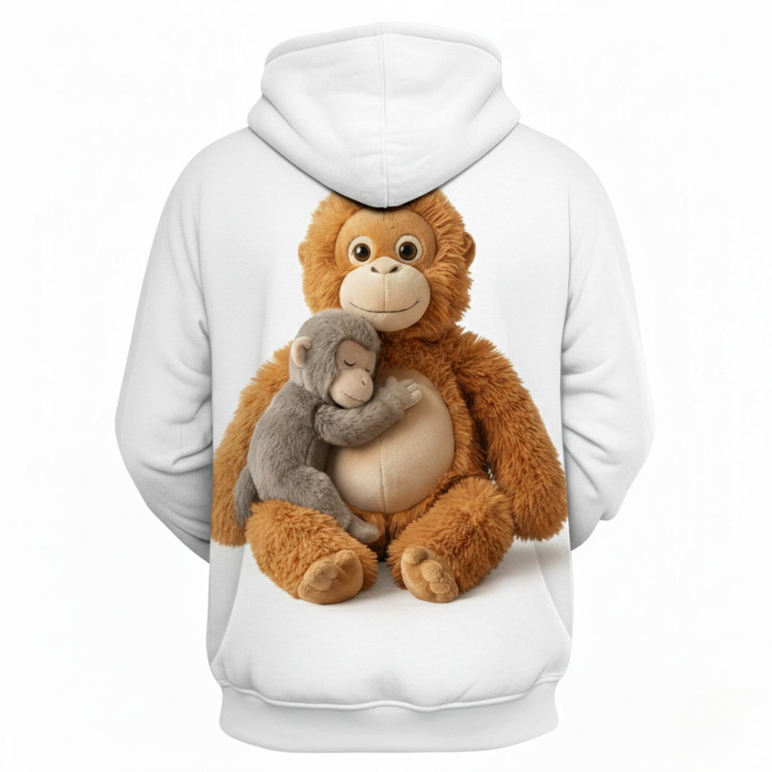 Mama And Punch Monkey Graphic Zip Up Hoodie