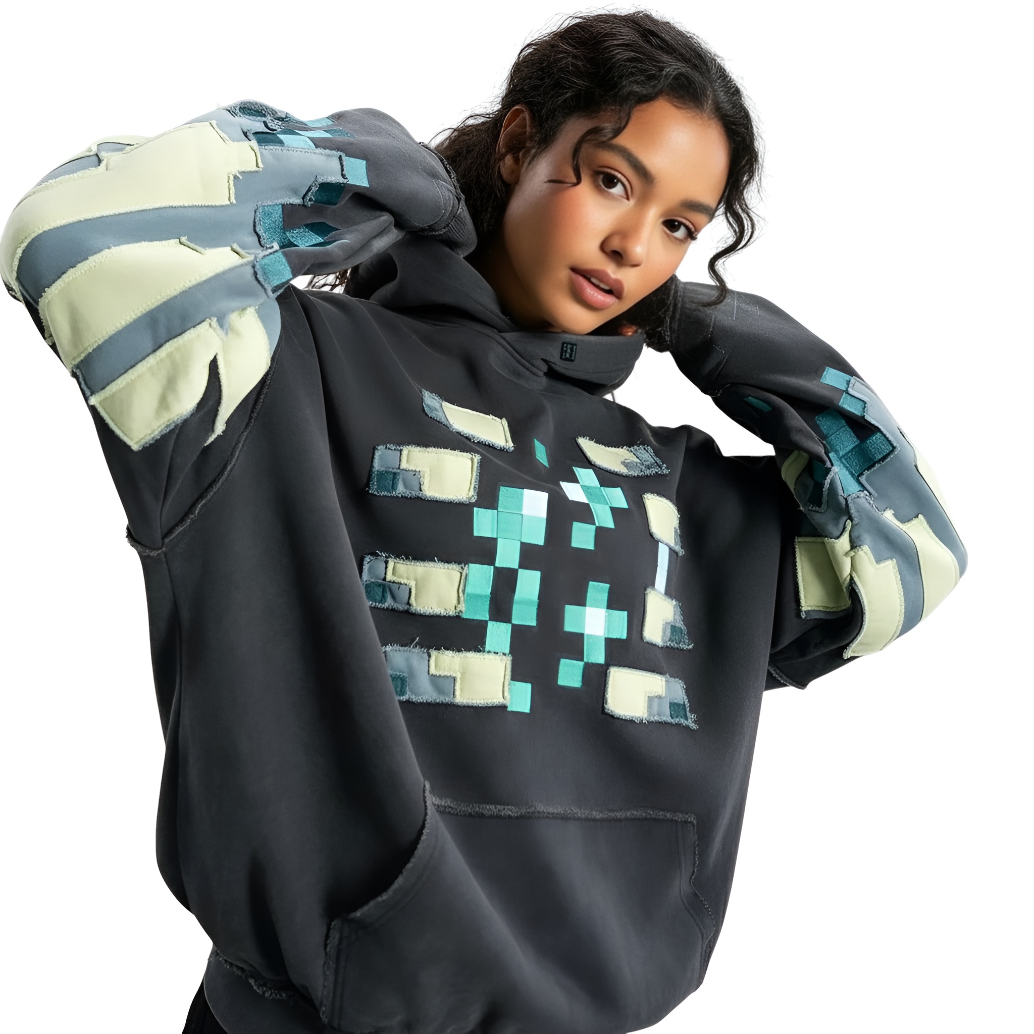 Pixel Bee Graphic Design Hoodie For Women