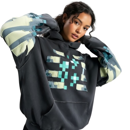 Pixel Bee Graphic Design Hoodie For Women