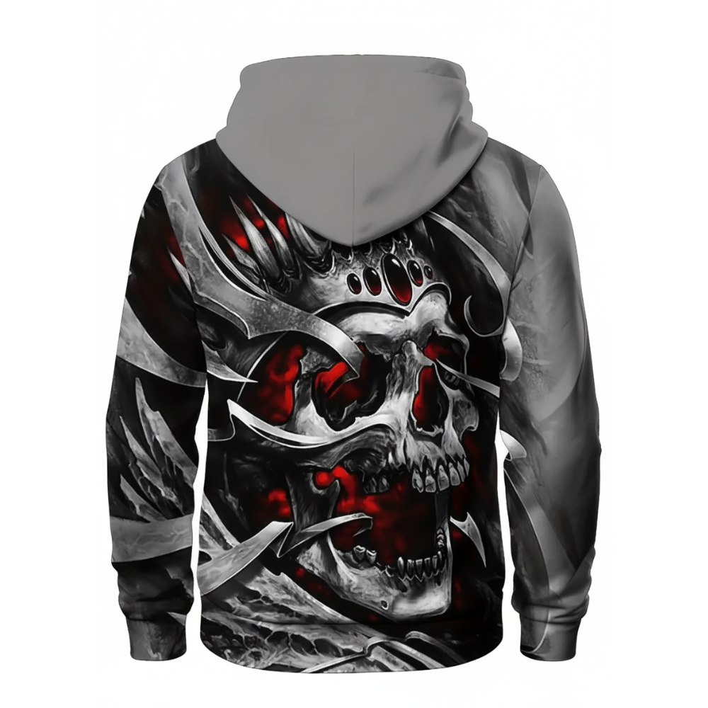 Mens Intimidating Casual Pullover Hoodie For Halloween