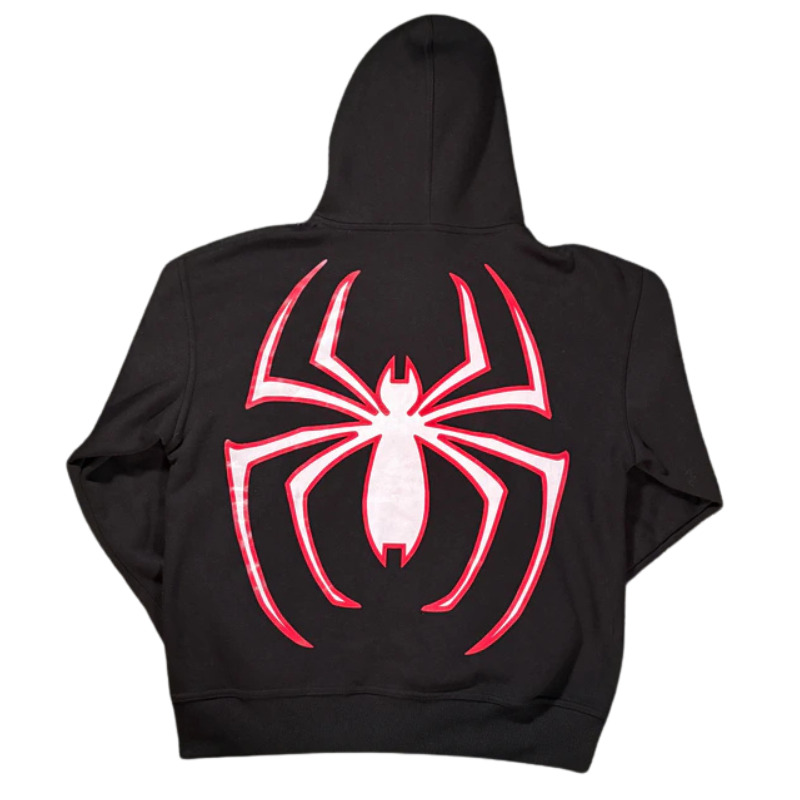 Full Zip Hoodie With Spider Mask Design