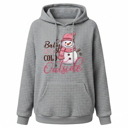 Christmas Snowman Graphic Hoodie For Women