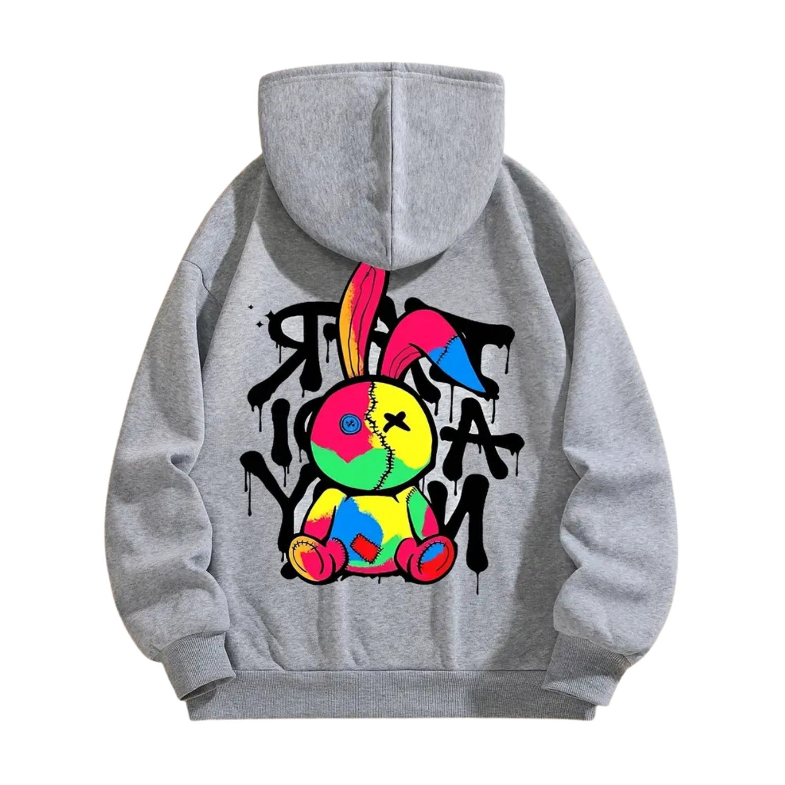 Colorful Bunny Printed Hoodie For Women