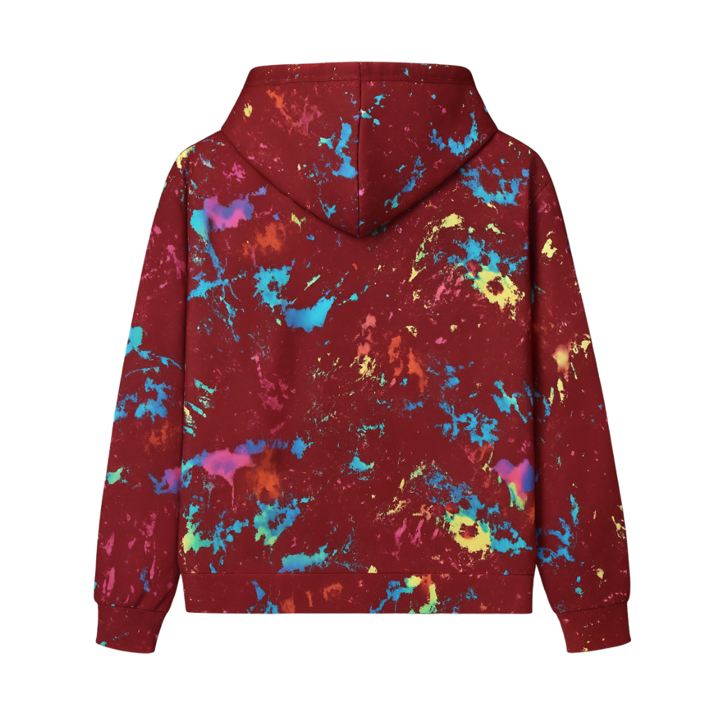 Color Printing Graphic Casual Long Sleeve Hooded Sport Sweatshirt For Women