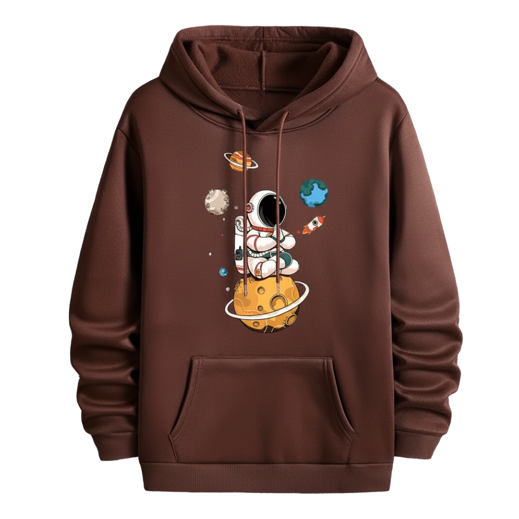 Men Geometric Print Hooded Sweatshirt 