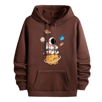 Men Geometric Print Hooded Sweatshirt 