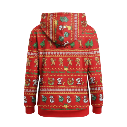 Christmas Snowman Graphic Print Hoodie For Kids