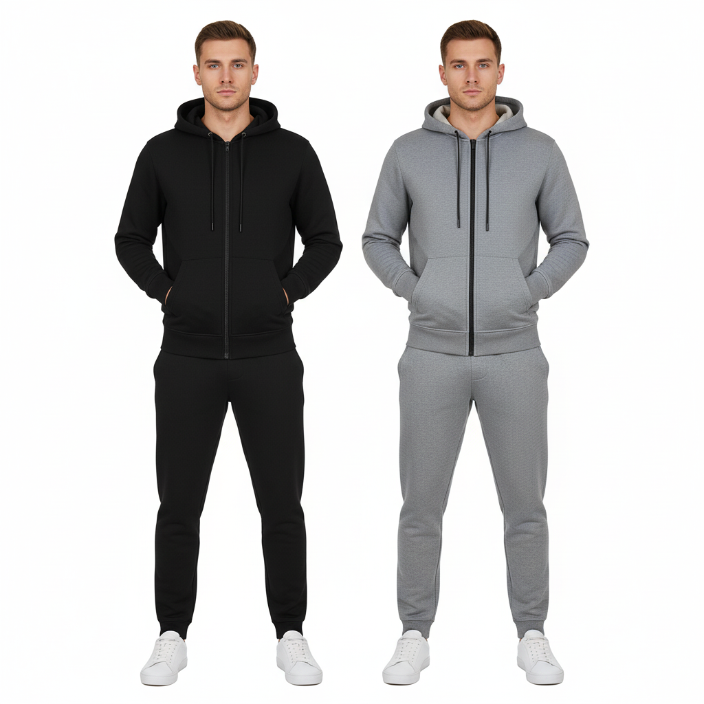 Pack Of 2 Full Zip Hoodie And Jogger Pant Set
