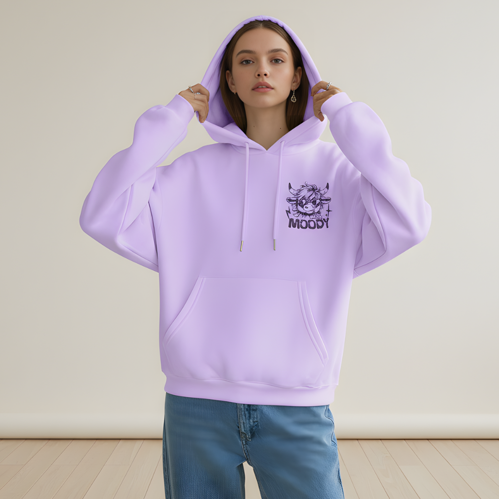 Highland Cow Graphic Print Oversized Hoodie