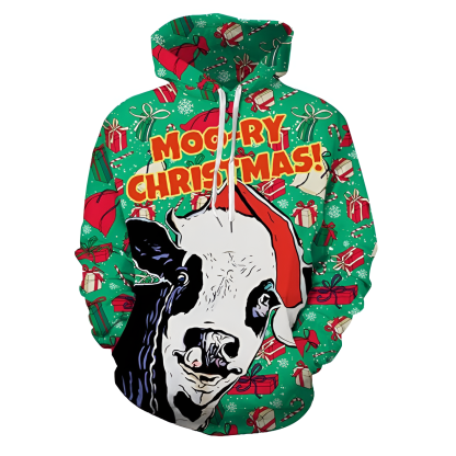 Christmas Holiday Themed Cartoon Hoodie