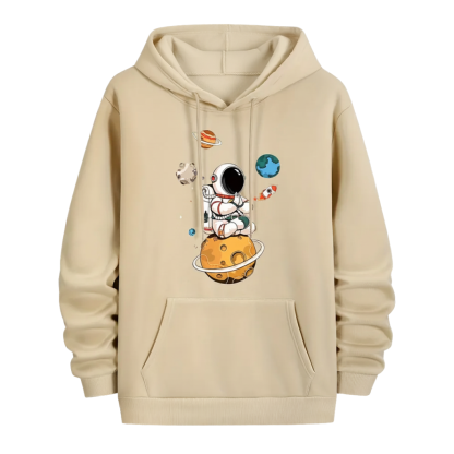 Men Geometric Print Hooded Sweatshirt 