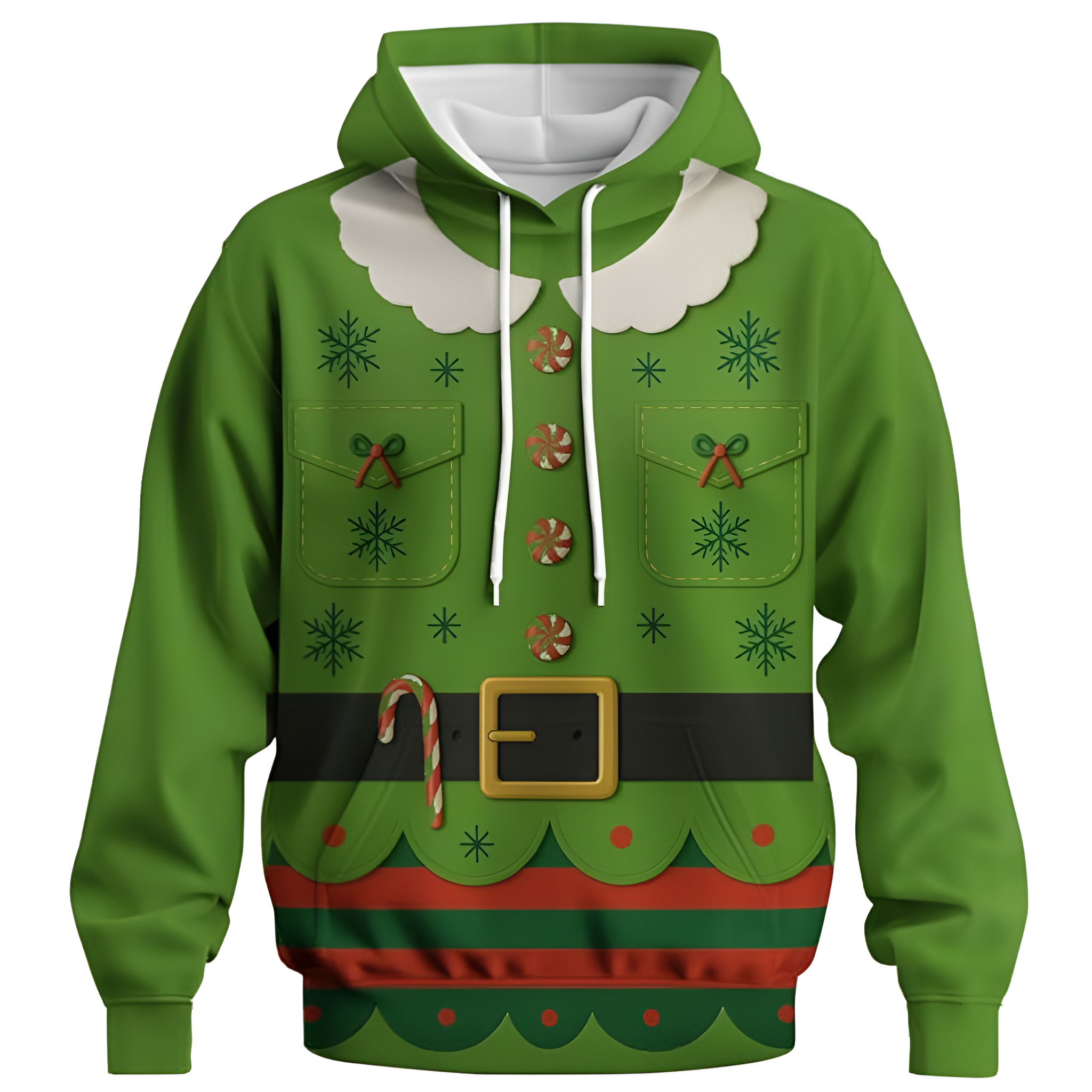 Novelty Long Sleeve Hoodie Funny Fashion Santa Claus Costume Graphic Sweatshirts