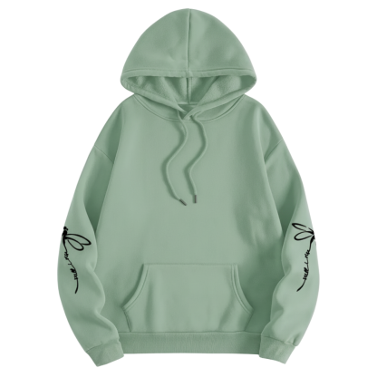 Dragonfly Print Long Sleeve Pullover Casual Hoodie