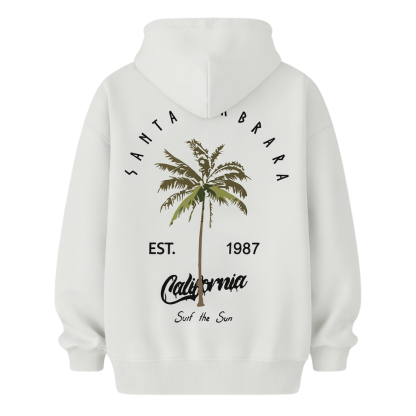 Men Casual Tropical Palm Tree Print Hooded Sweatshirt