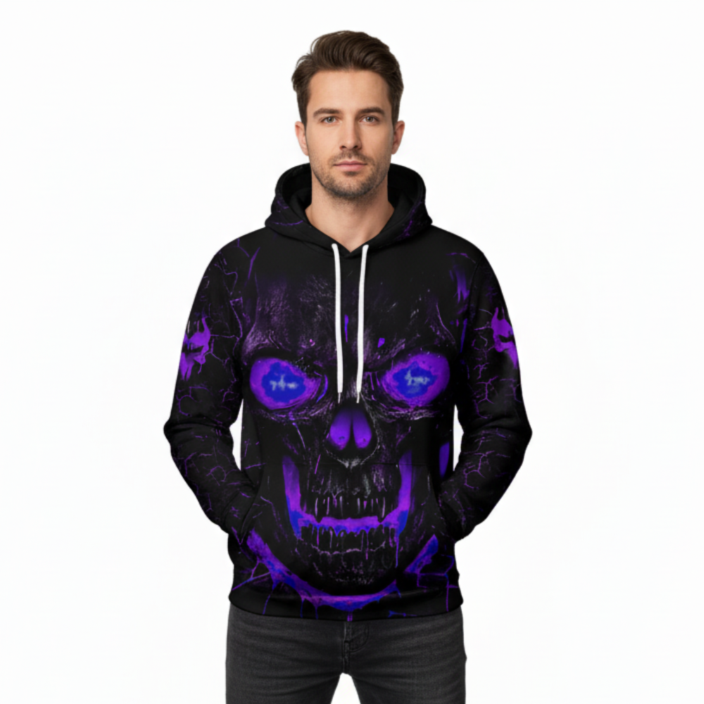 Mens Intimidating Casual Pullover Hoodie For Halloween