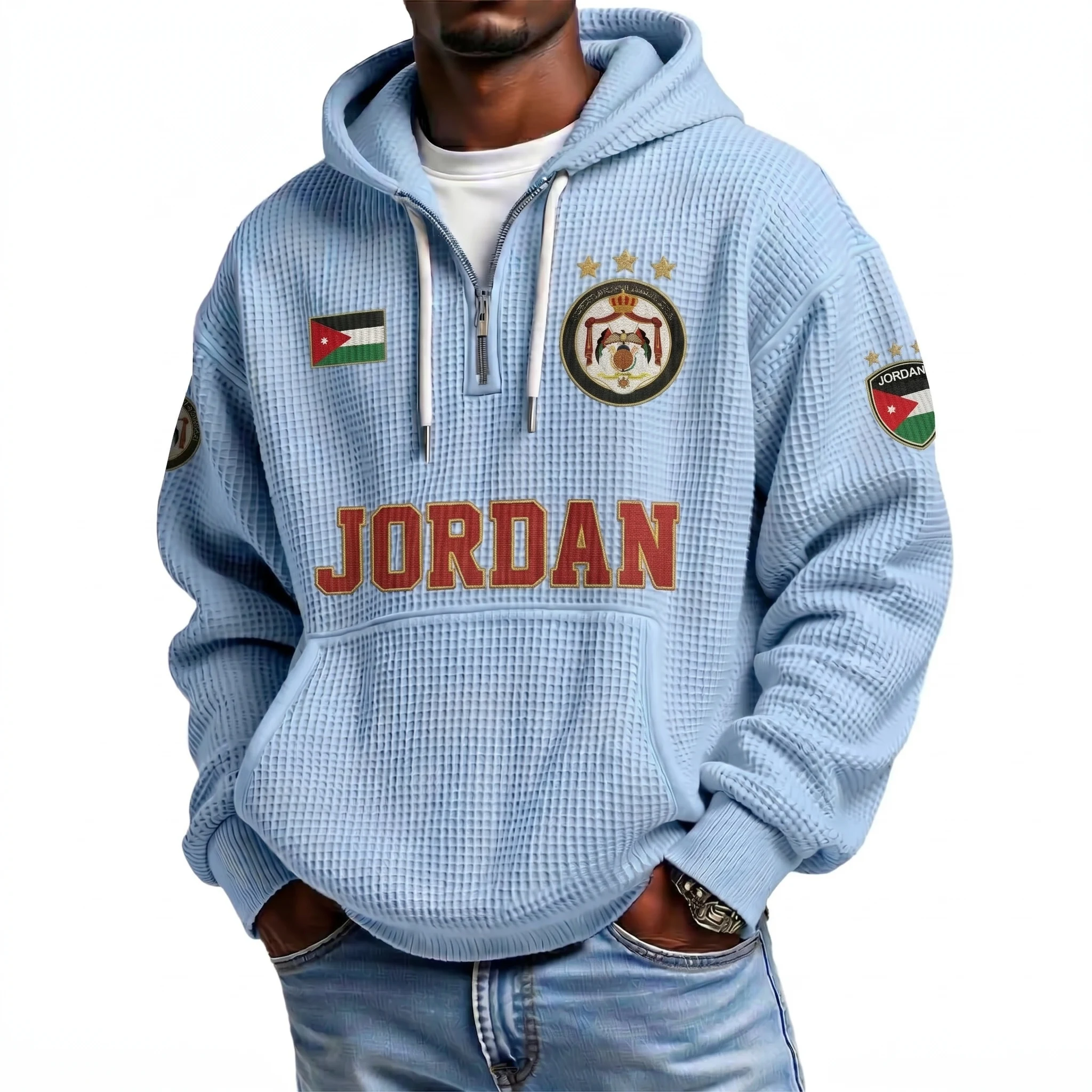 Jordan Printed Waffle Quarter Zip Football Fan Hoodie