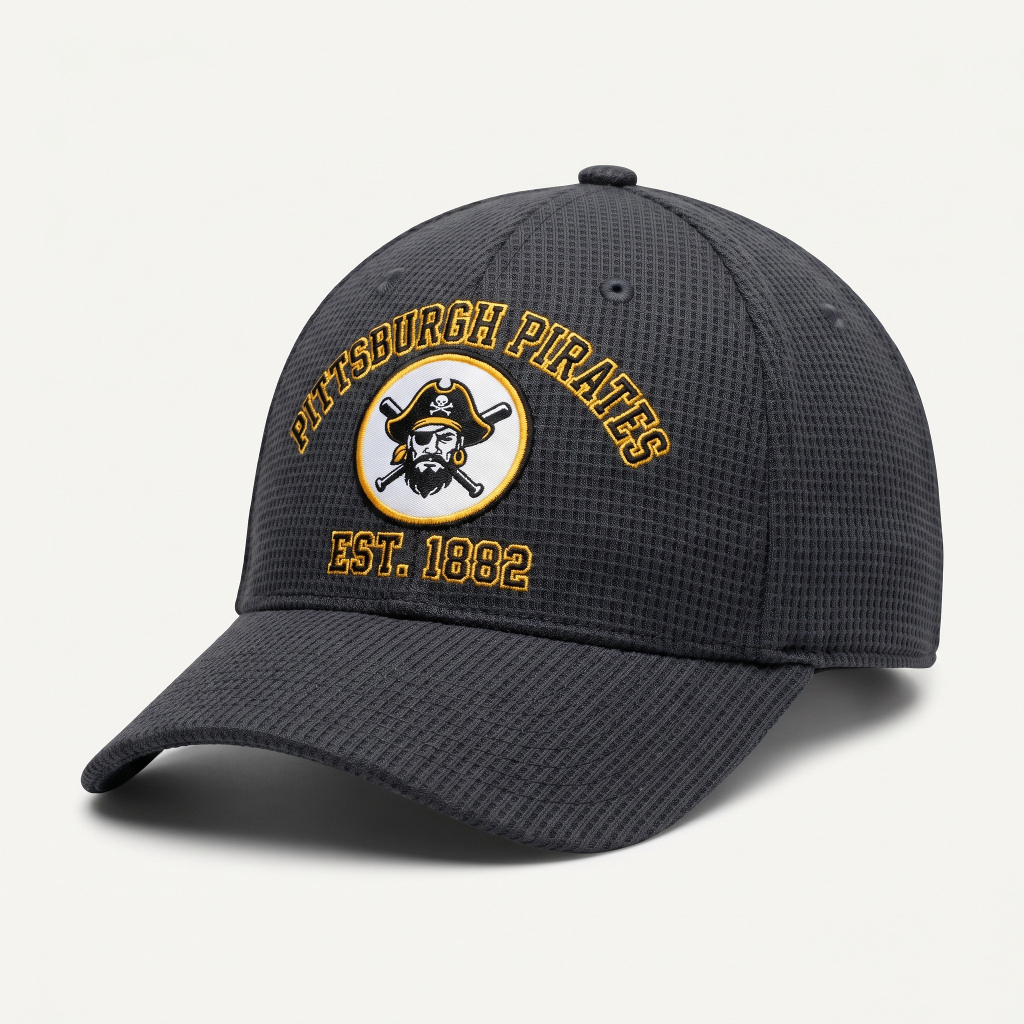Pittsburgh Pirates Waffle Knit Cap in Dark Gray