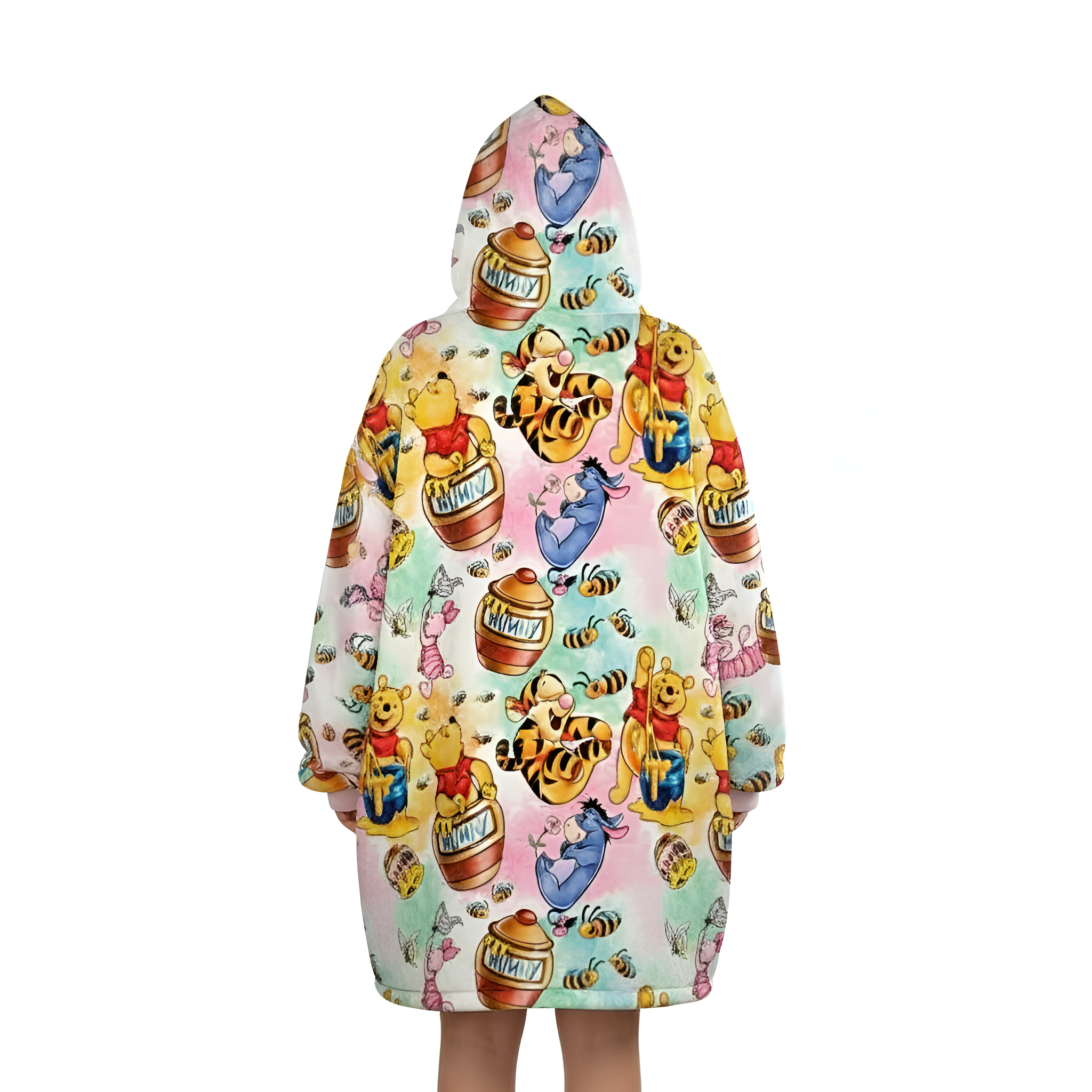 Cartoon Bear Oversized Wearable Fleece Blanket Hoodie