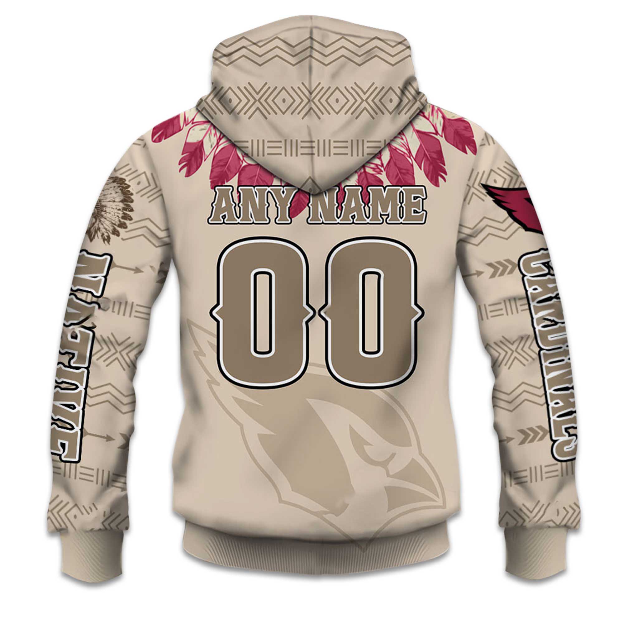 Personalized Cardinals Football Native American Heritage Hoodie