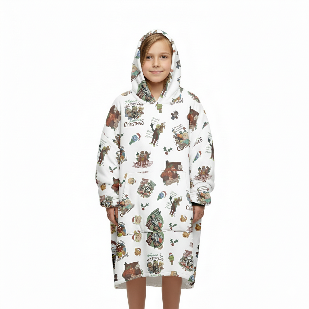 Christmas Themed Oversized Blanket Hoodie