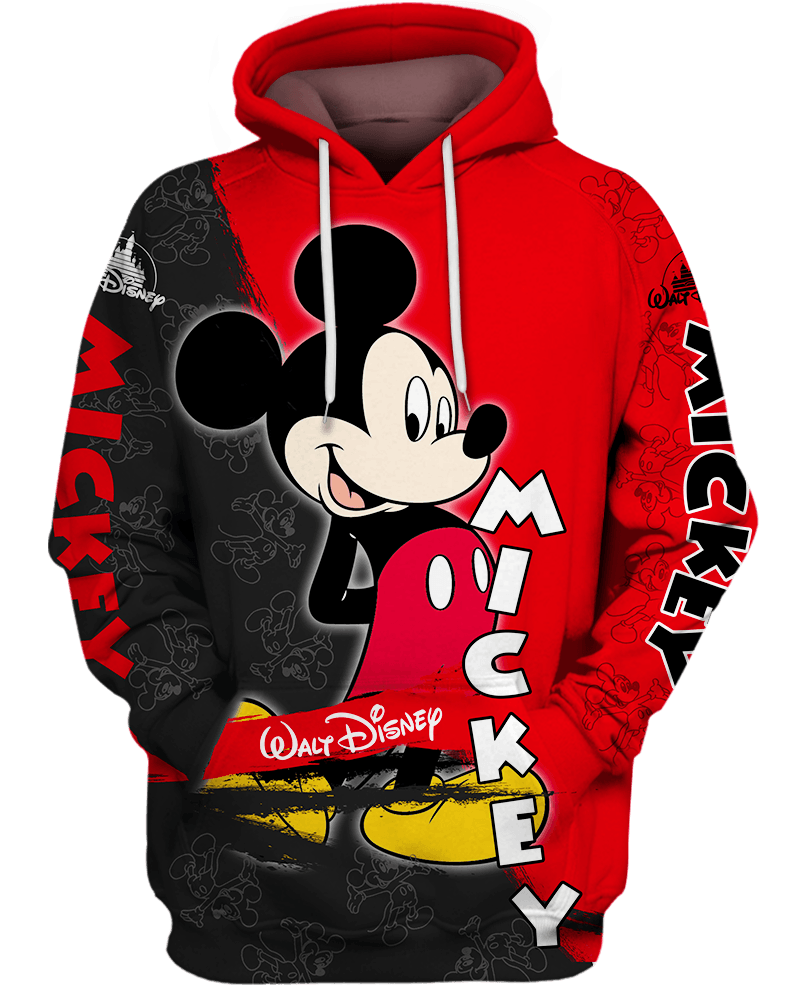 Black And Red Mickey Mouse Hoodie