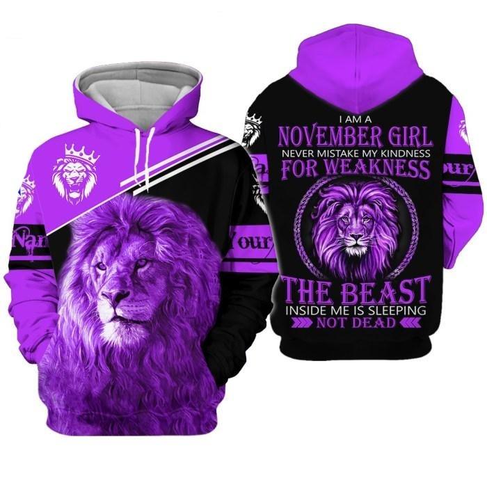 Custom Personalized Birthday November Girl Hoodie