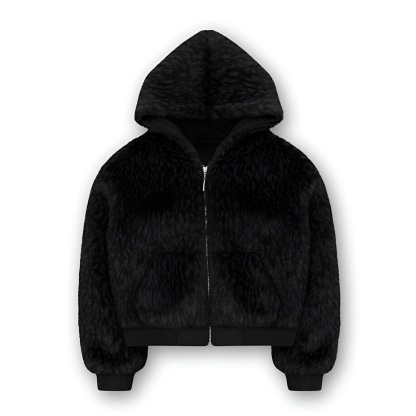Arctic Howlers Hooded Faux Fur Zip Jacket