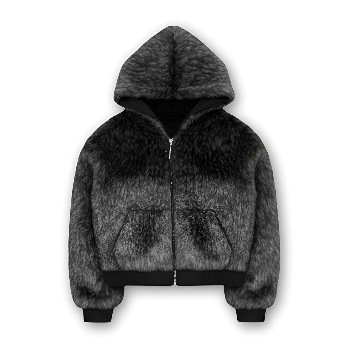 Arctic Howlers Hooded Faux Fur Zip Up Jacket