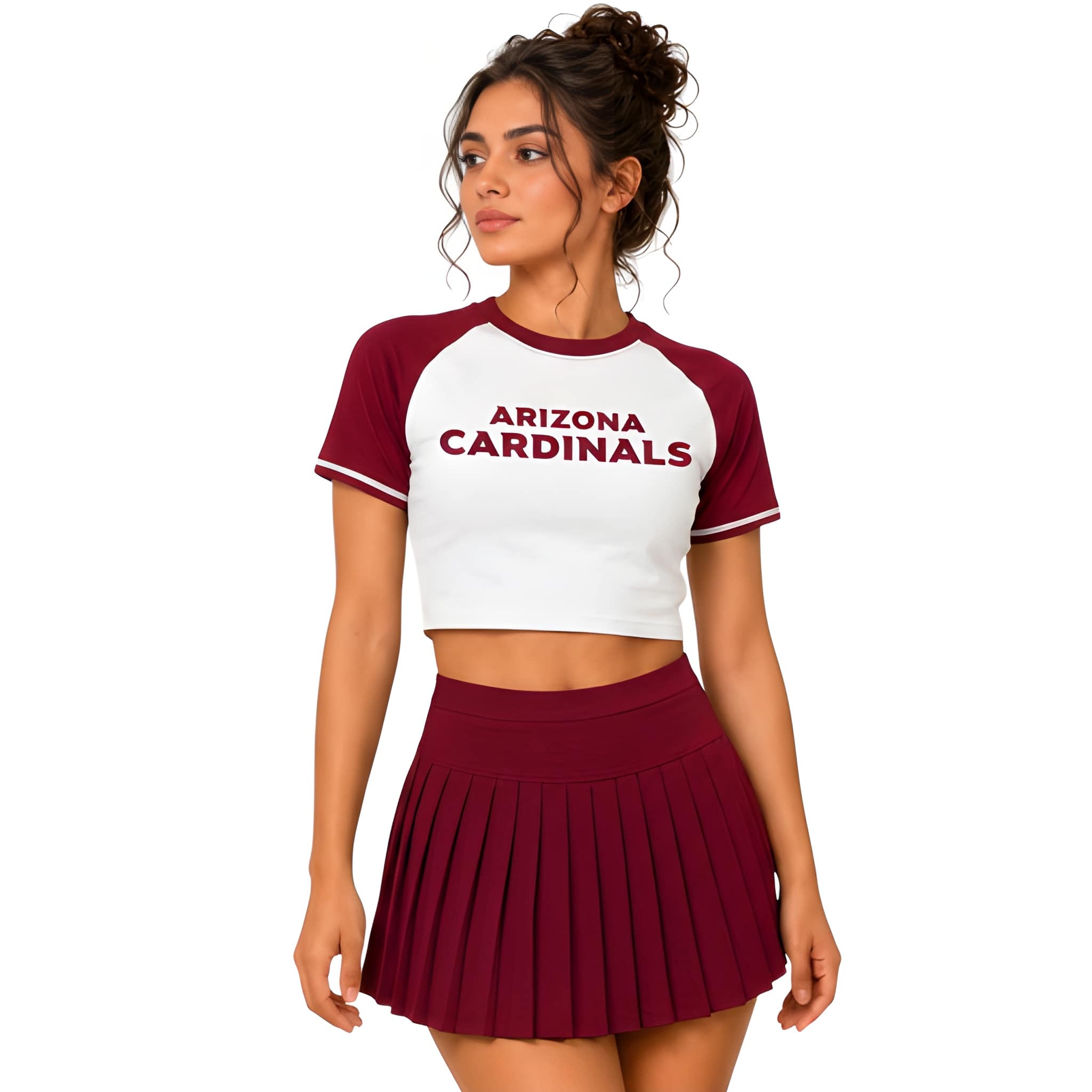 Arizona Cardinals Football Team Printed Two Piece Top And Skirt Set For Women