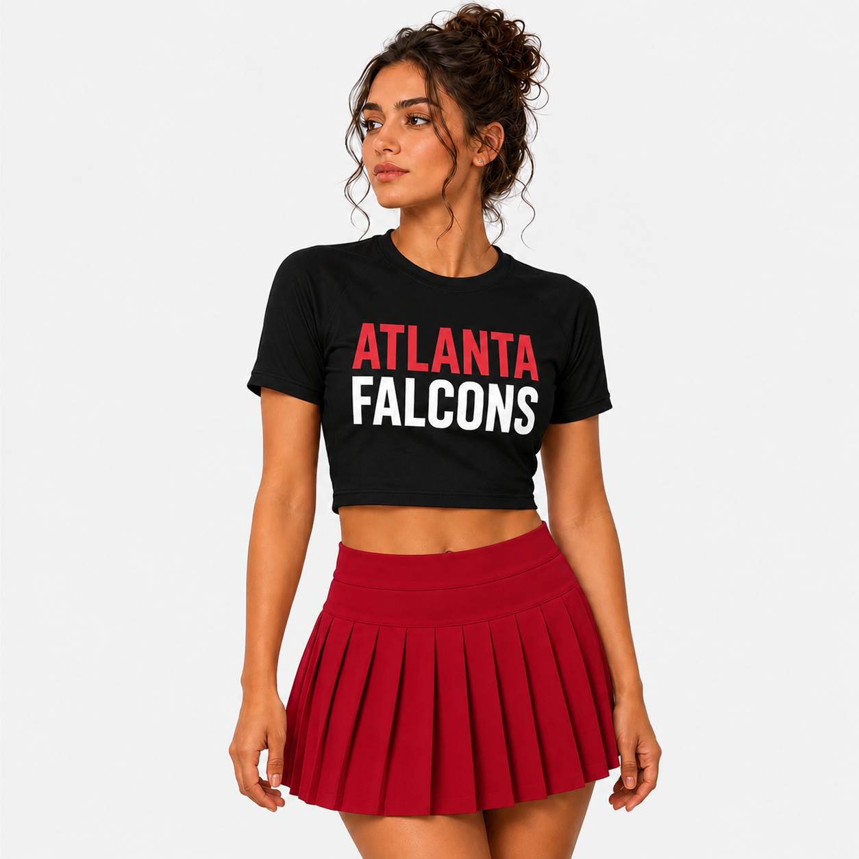 Atlanta Falcons Football Team Printed Two Piece Top And Skirt Set For Women