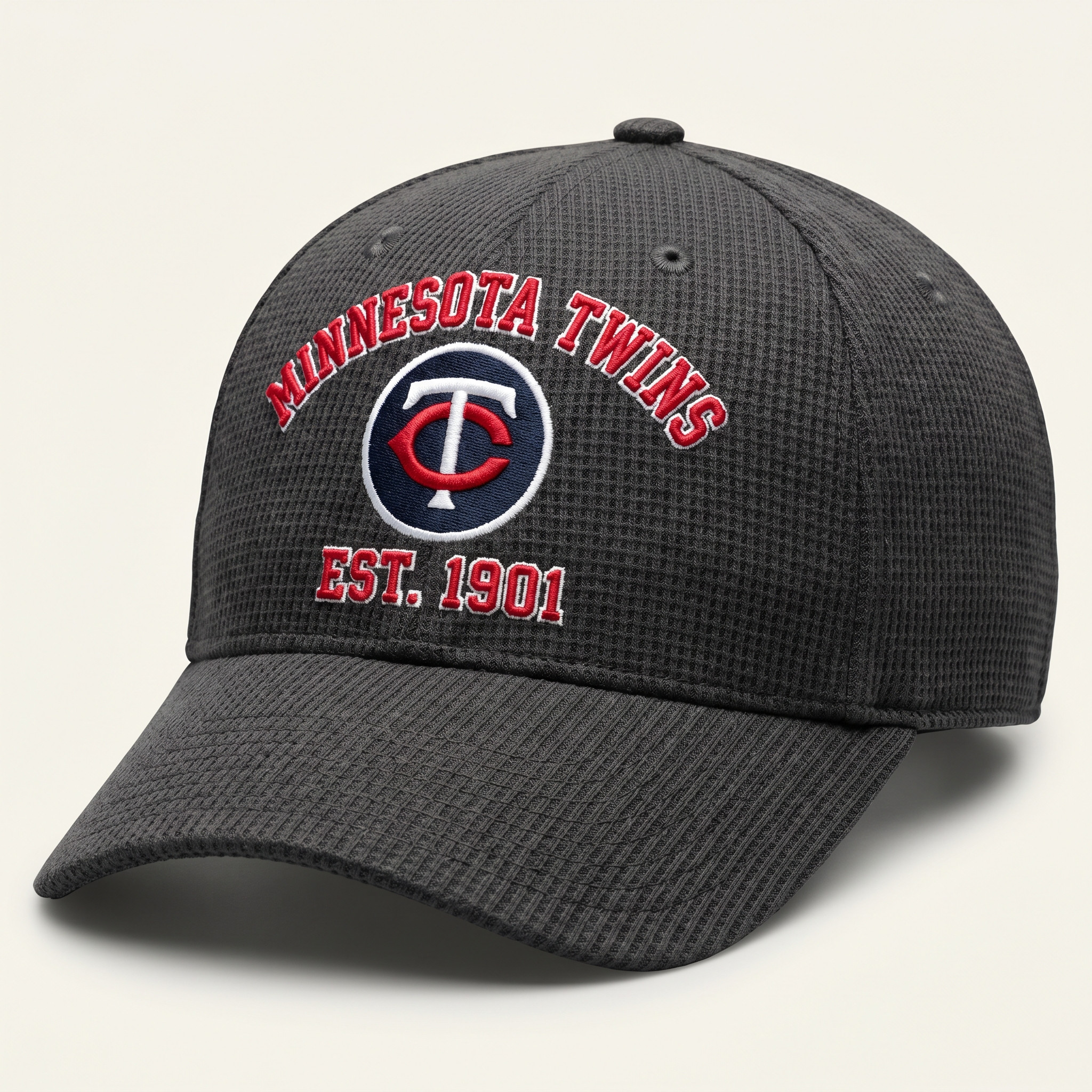 Minnesota Twins Waffle Knit Cap in Dark Gray
