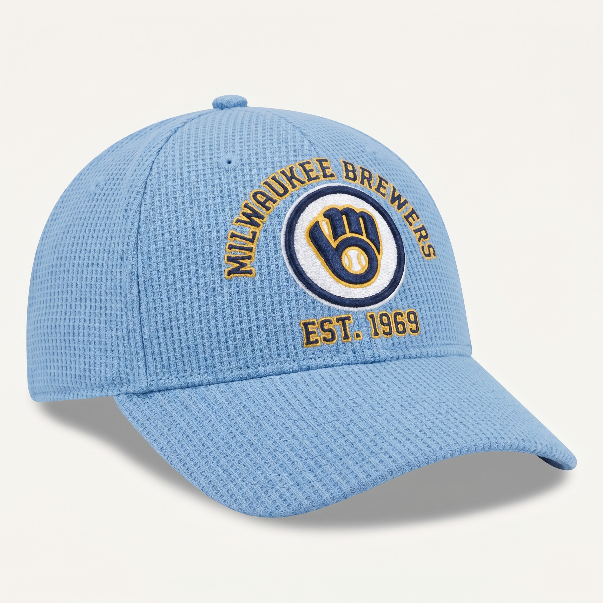Milwaukee Brewers Waffle Knit Cap in Light Blue