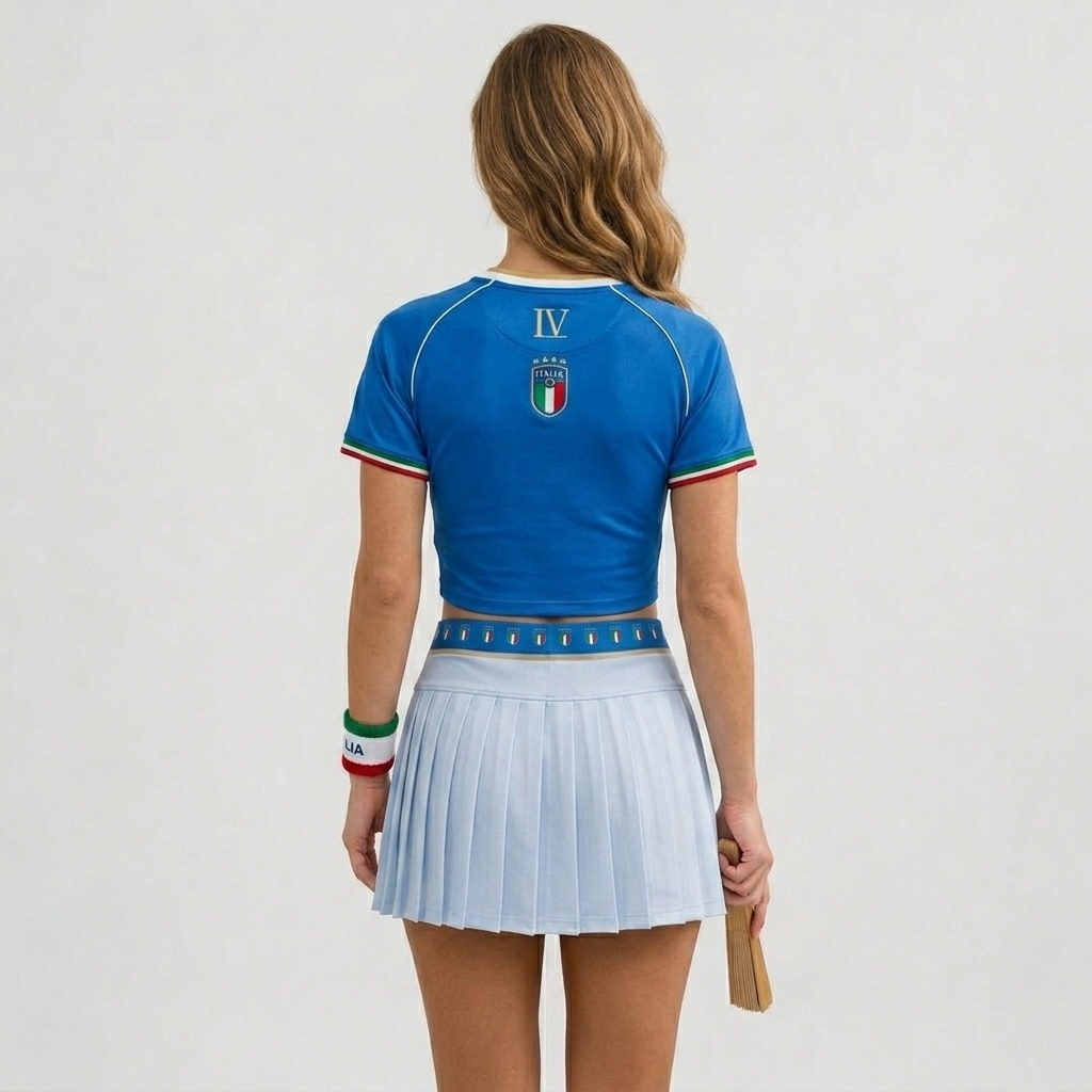 FIFA 2026 Italy Football Themed Two Piece Skirt Set For Women