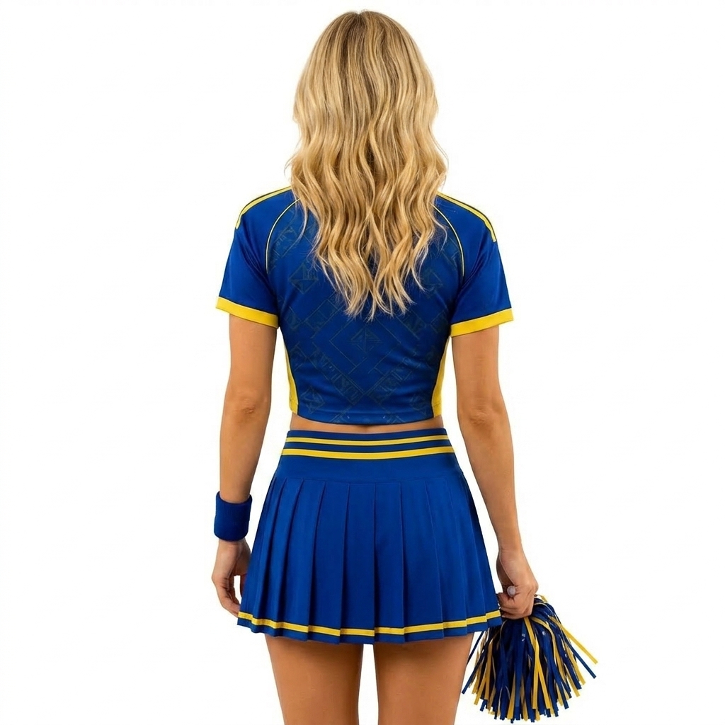 FIFA 2026 Sweden Football Themed Two Piece Skirt Set For Women