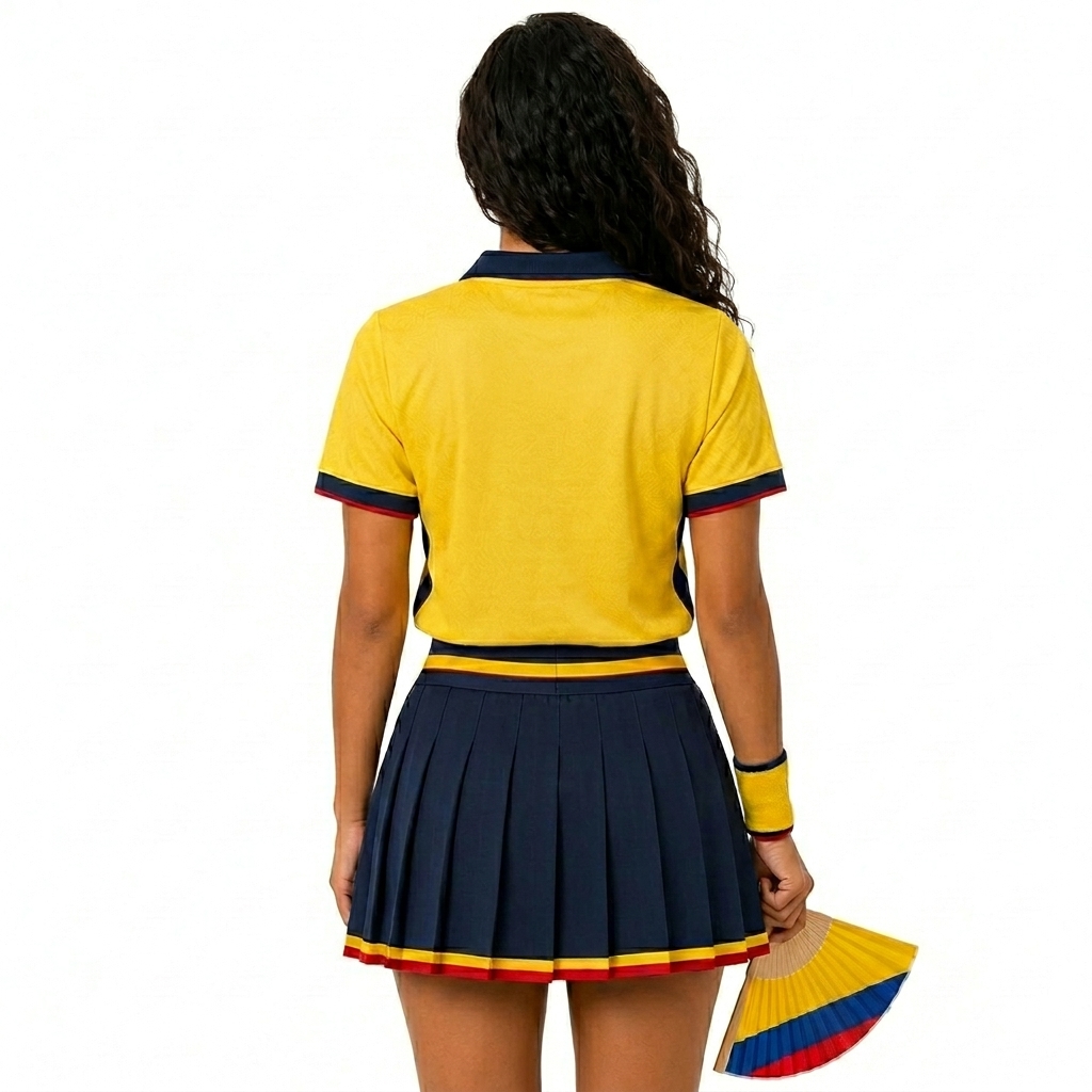 FIFA 2026 Ecuador Football Themed Two Piece Skirt Set For Women
