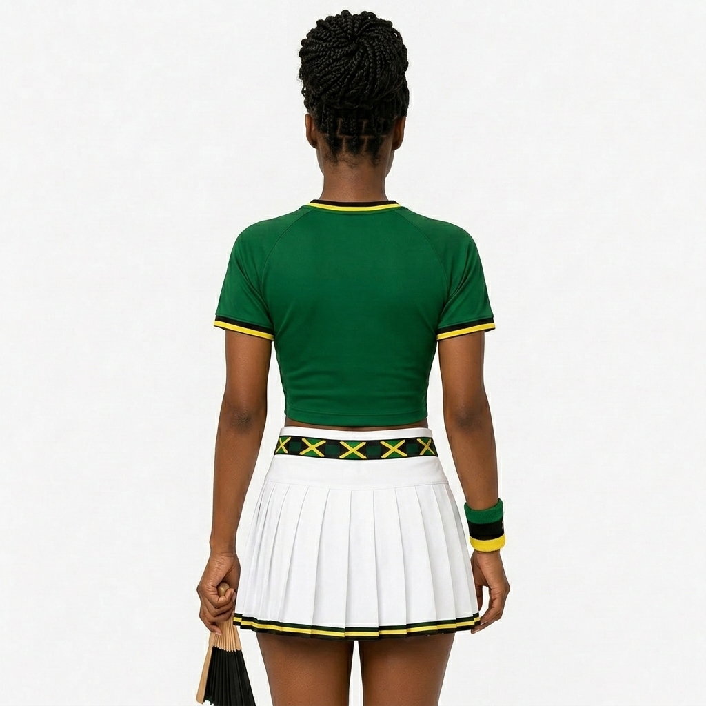 FIFA 2026 Jamaica Football Themed Two Piece Skirt Set For Women